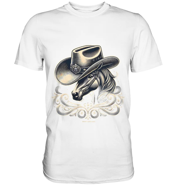 Cowboy Spirit – Detailreiches Western-Design mit Pferdekopf - Premium Shirt Bright Lights Arts