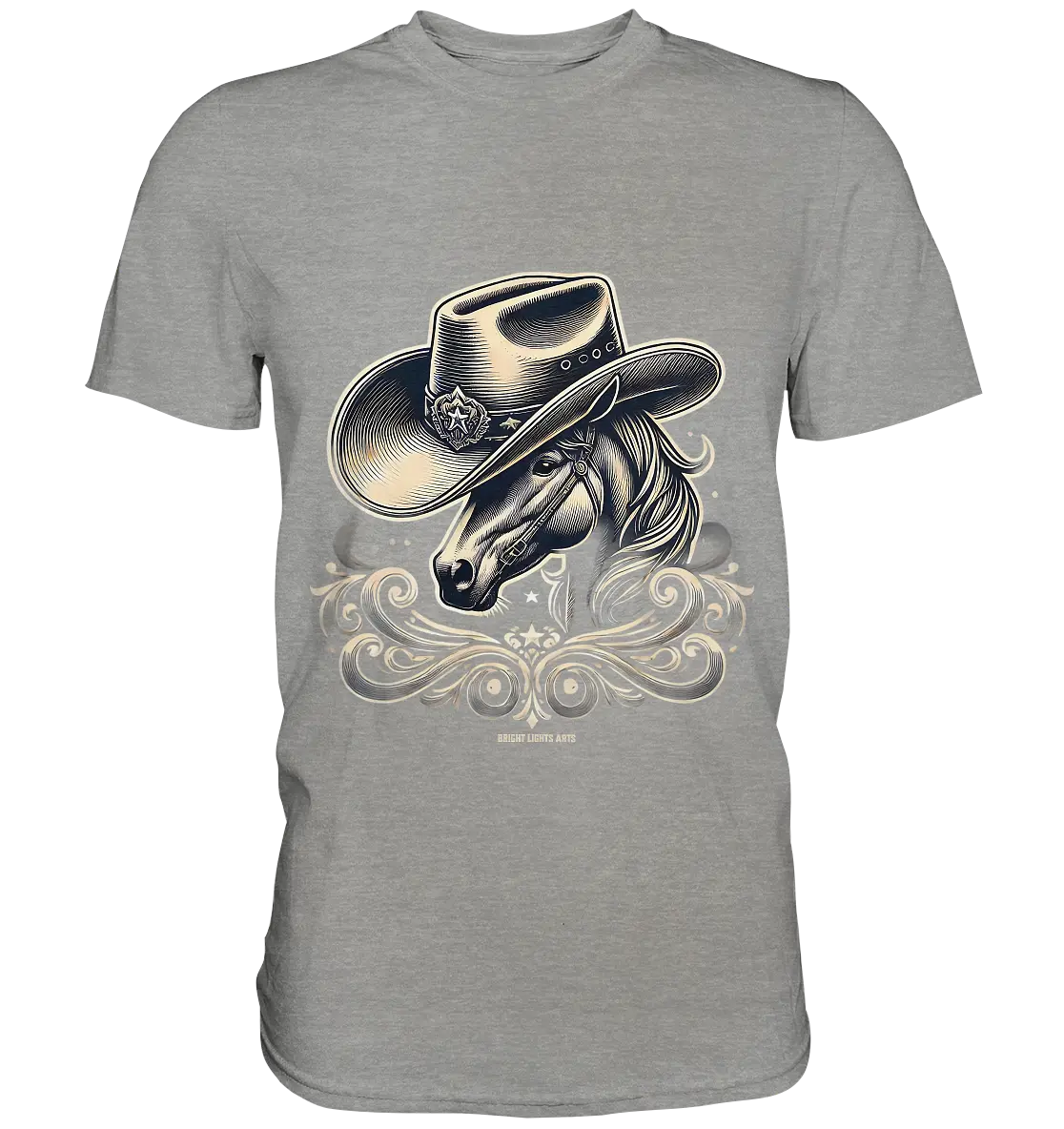Cowboy Spirit – Detailreiches Western-Design mit Pferdekopf - Premium Shirt Bright Lights Arts