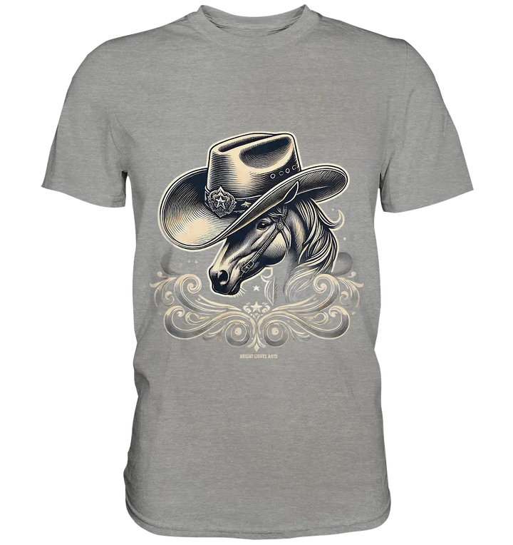 Cowboy Spirit – Detailreiches Western-Design mit Pferdekopf - Premium Shirt Bright Lights Arts