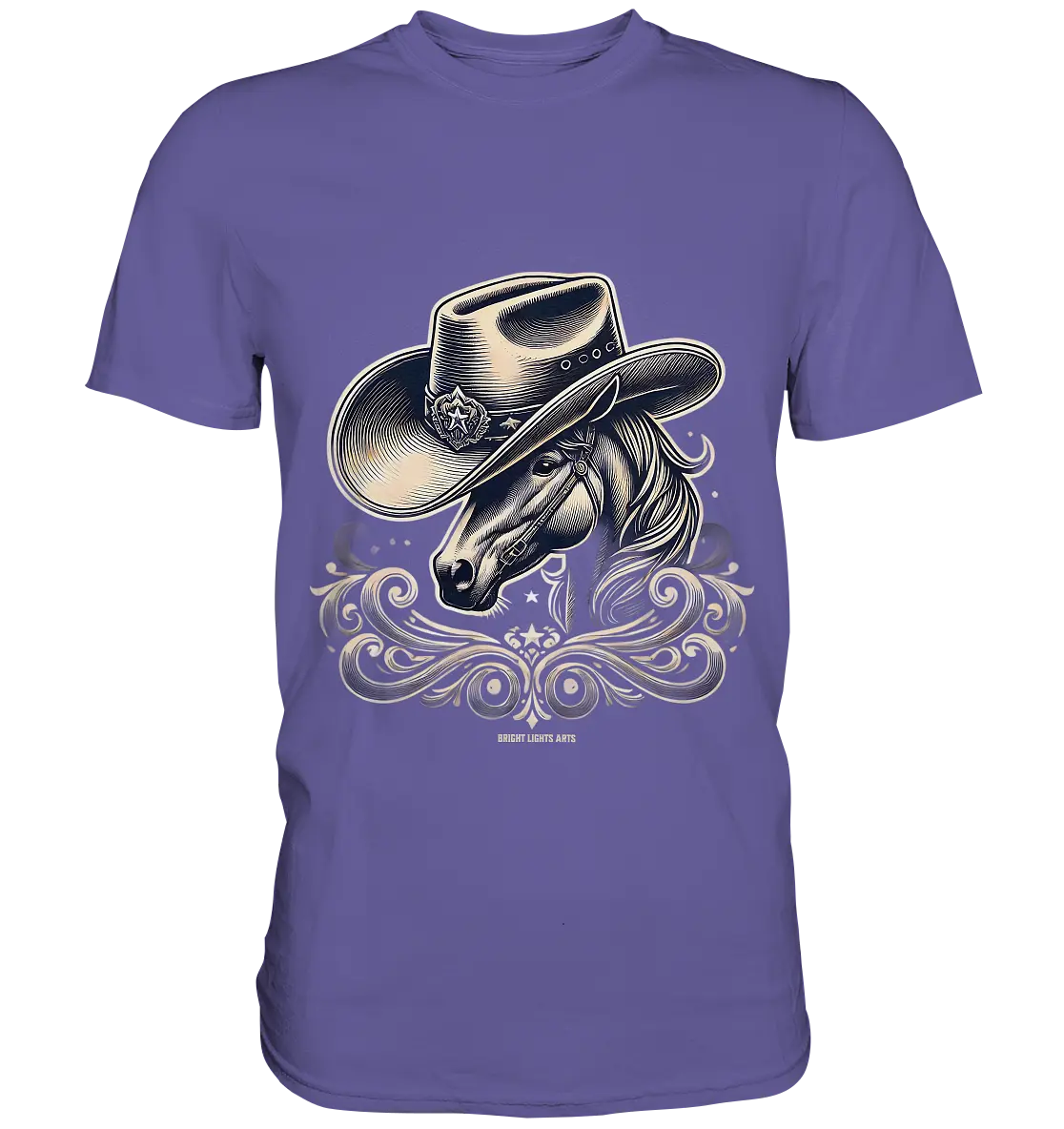 Cowboy Spirit – Detailreiches Western-Design mit Pferdekopf - Premium Shirt Bright Lights Arts