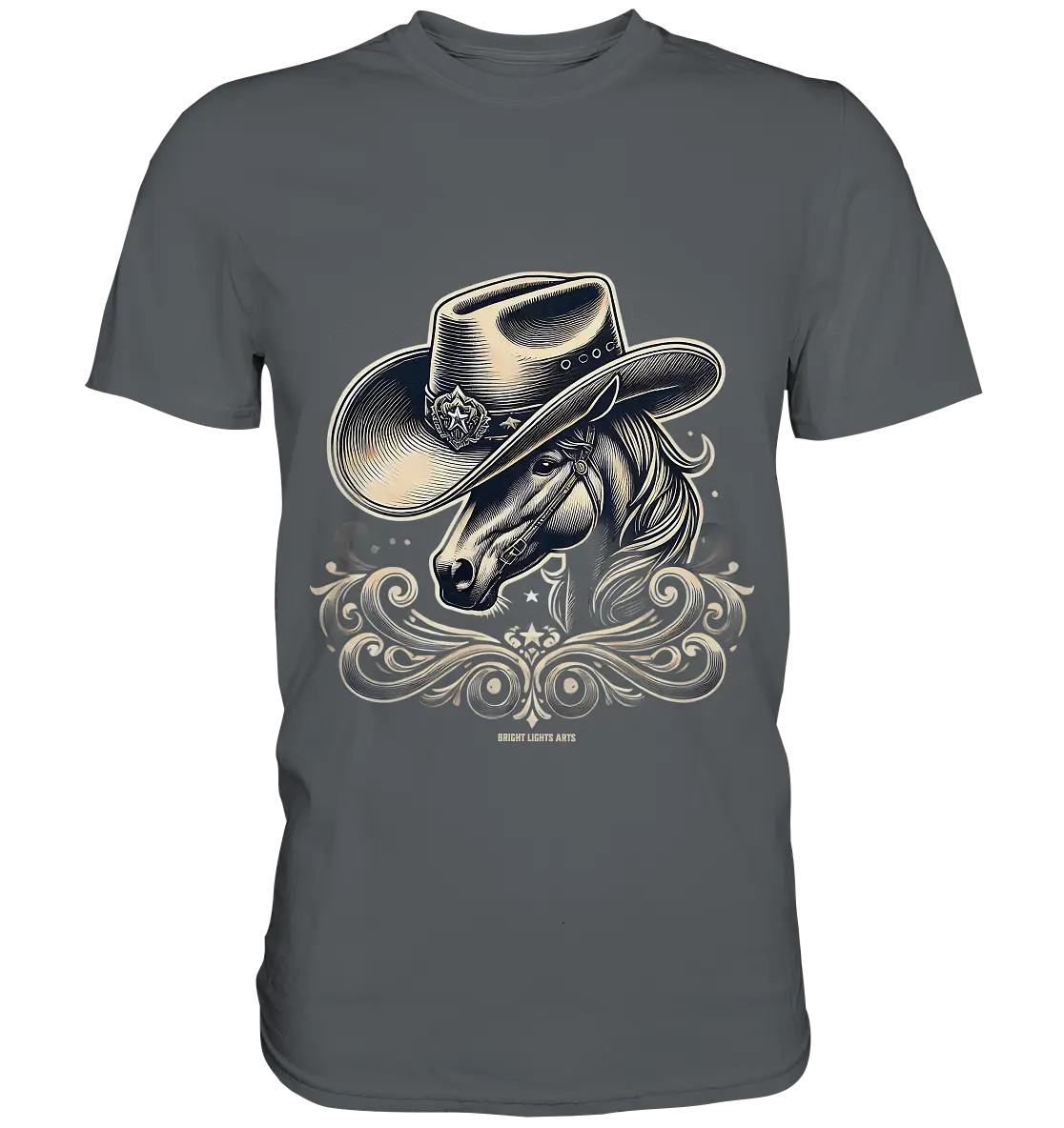 Cowboy Spirit – Detailreiches Western-Design mit Pferdekopf - Premium Shirt Bright Lights Arts