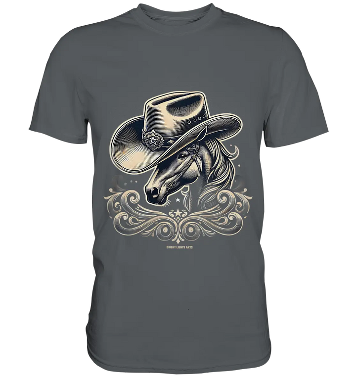 Cowboy Spirit – Detailreiches Western-Design mit Pferdekopf - Premium Shirt Bright Lights Arts