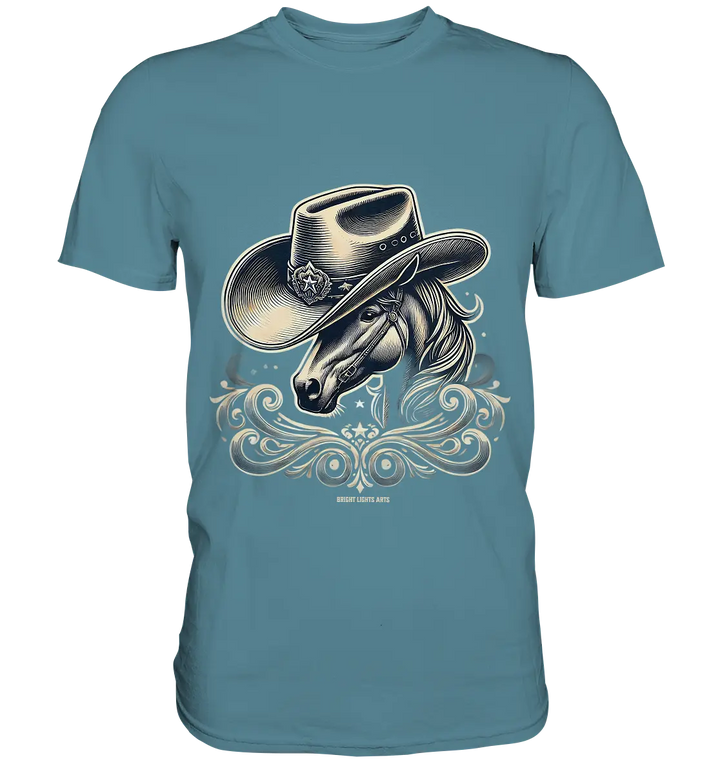 Cowboy Spirit – Detailreiches Western-Design mit Pferdekopf - Premium Shirt Bright Lights Arts