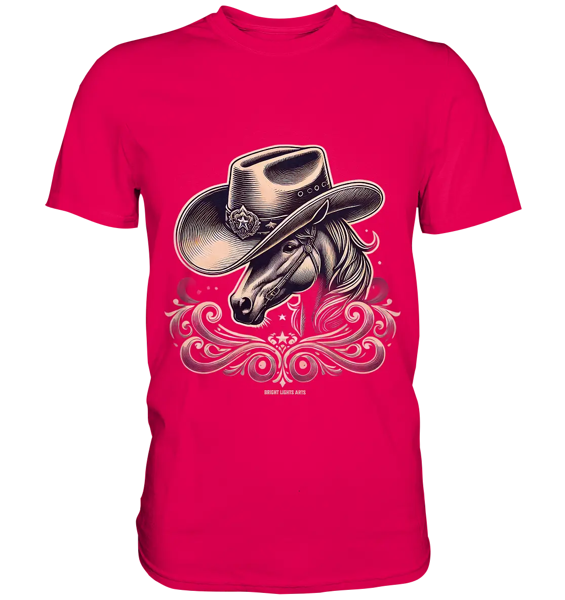 Cowboy Spirit – Detailreiches Western-Design mit Pferdekopf - Premium Shirt Bright Lights Arts