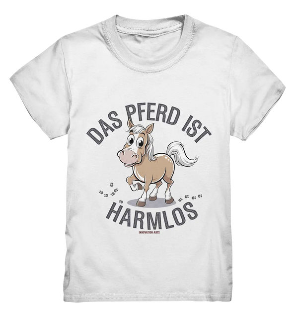 Das Pferd ist harmlos – Humorvolles Cartoon-Design - Kids Premium Shirt Bright Lights Arts