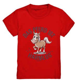 Das Pferd ist harmlos – Humorvolles Cartoon-Design - Kids Premium Shirt Bright Lights Arts