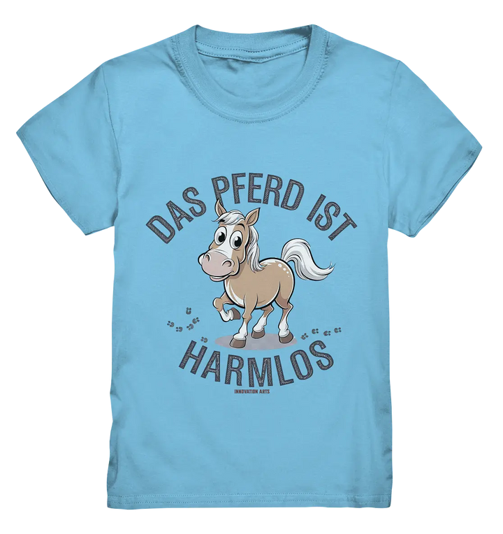 Das Pferd ist harmlos – Humorvolles Cartoon-Design - Kids Premium Shirt Bright Lights Arts