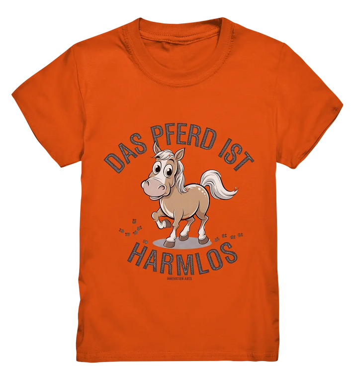 Das Pferd ist harmlos – Humorvolles Cartoon-Design - Kids Premium Shirt Bright Lights Arts