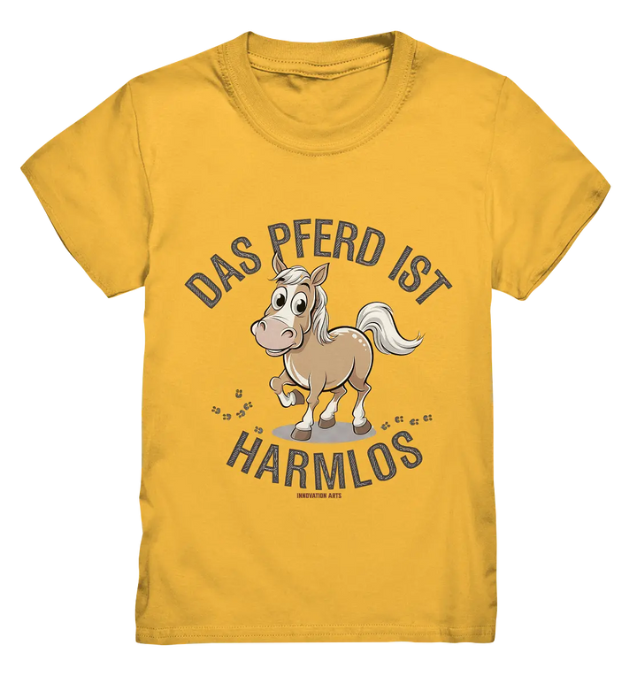 Das Pferd ist harmlos – Humorvolles Cartoon-Design - Kids Premium Shirt Bright Lights Arts