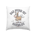 Das Pferd ist harmlos – Humorvolles Cartoon-Design - Kissen 40x40cm Bright Lights Arts