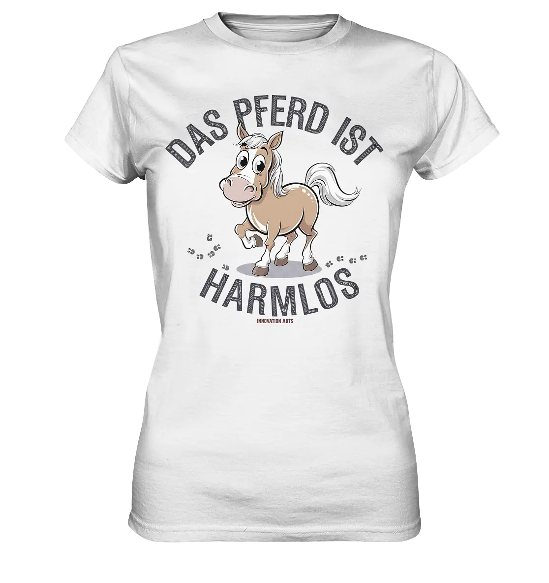 Das Pferd ist harmlos – Humorvolles Cartoon-Design - Ladies Premium Shirt Bright Lights Arts