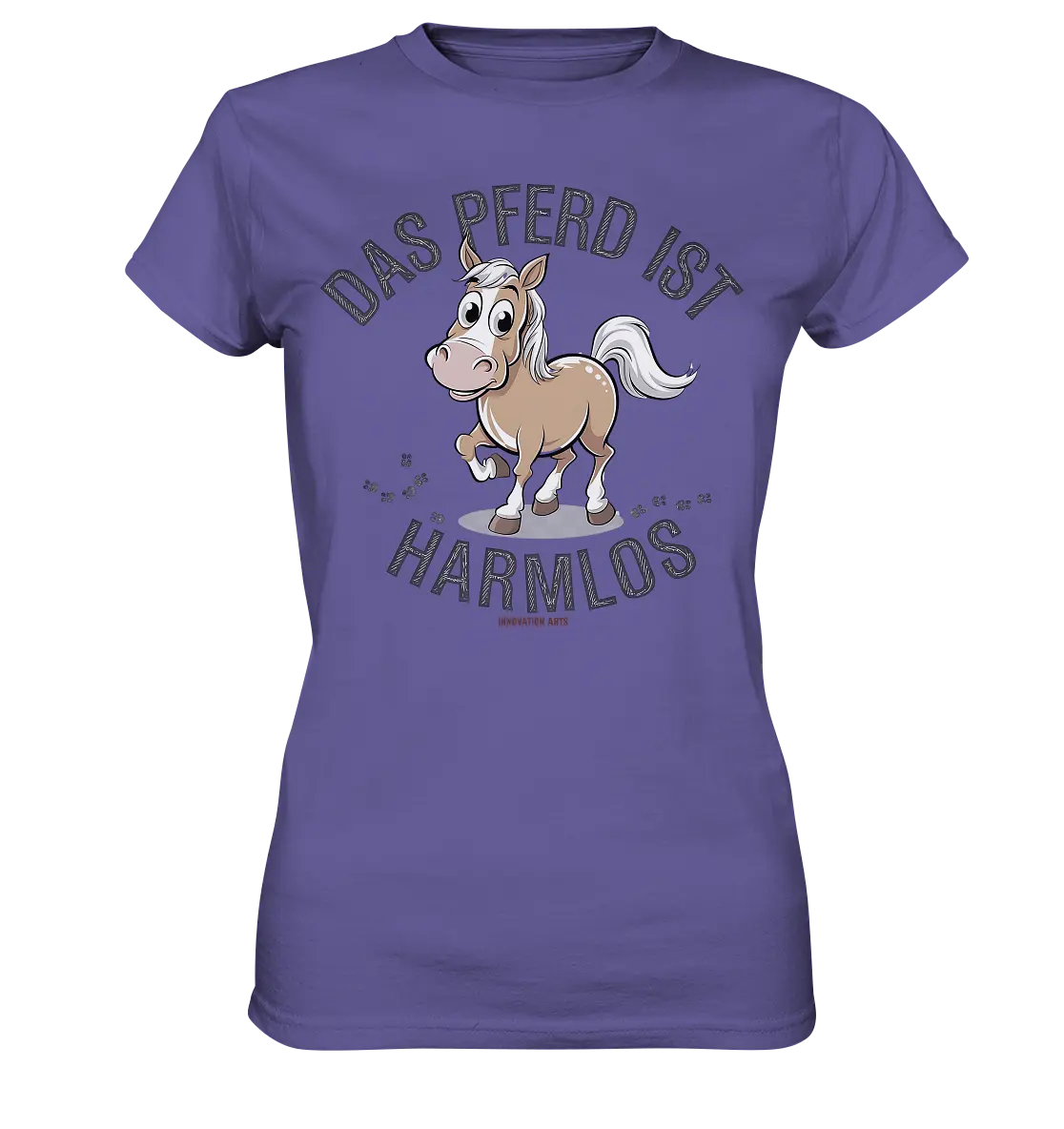 Das Pferd ist harmlos – Humorvolles Cartoon-Design - Ladies Premium Shirt Bright Lights Arts