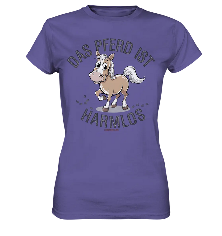 Das Pferd ist harmlos – Humorvolles Cartoon-Design - Ladies Premium Shirt Bright Lights Arts