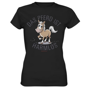 Das Pferd ist harmlos – Humorvolles Cartoon-Design - Ladies Premium Shirt Bright Lights Arts