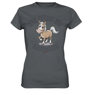 Das Pferd ist harmlos – Humorvolles Cartoon-Design - Ladies Premium Shirt Bright Lights Arts