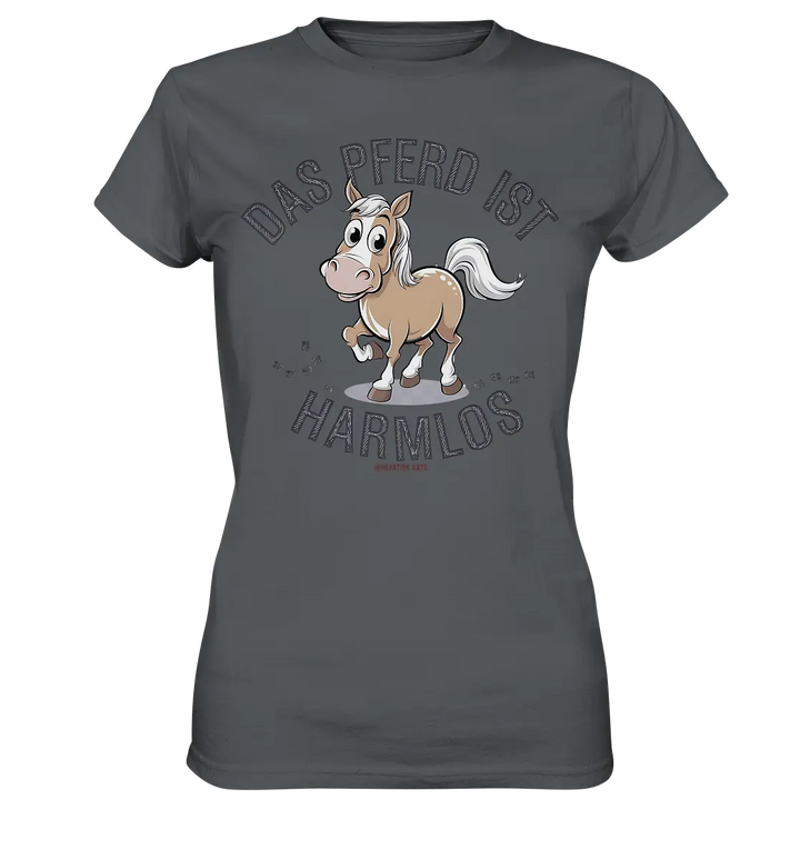 Das Pferd ist harmlos – Humorvolles Cartoon-Design - Ladies Premium Shirt Bright Lights Arts