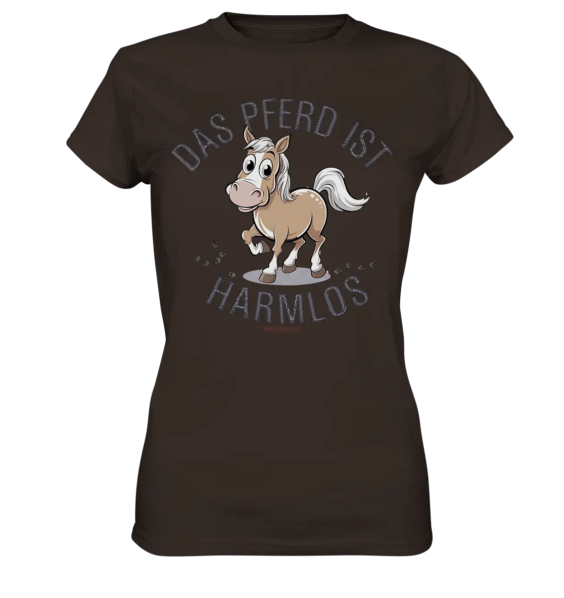 Das Pferd ist harmlos – Humorvolles Cartoon-Design - Ladies Premium Shirt Bright Lights Arts