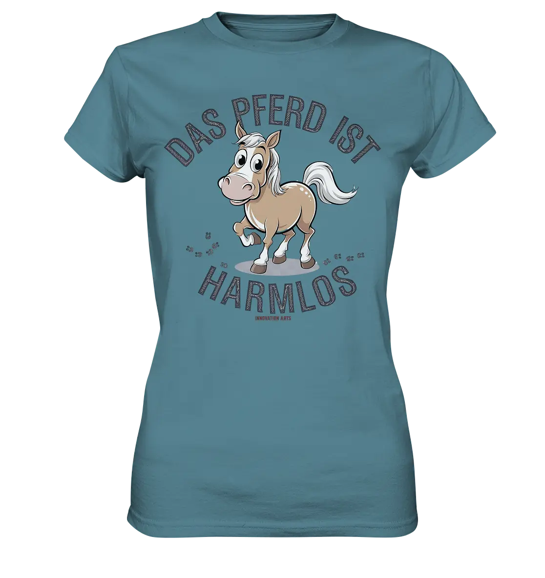 Das Pferd ist harmlos – Humorvolles Cartoon-Design - Ladies Premium Shirt Bright Lights Arts