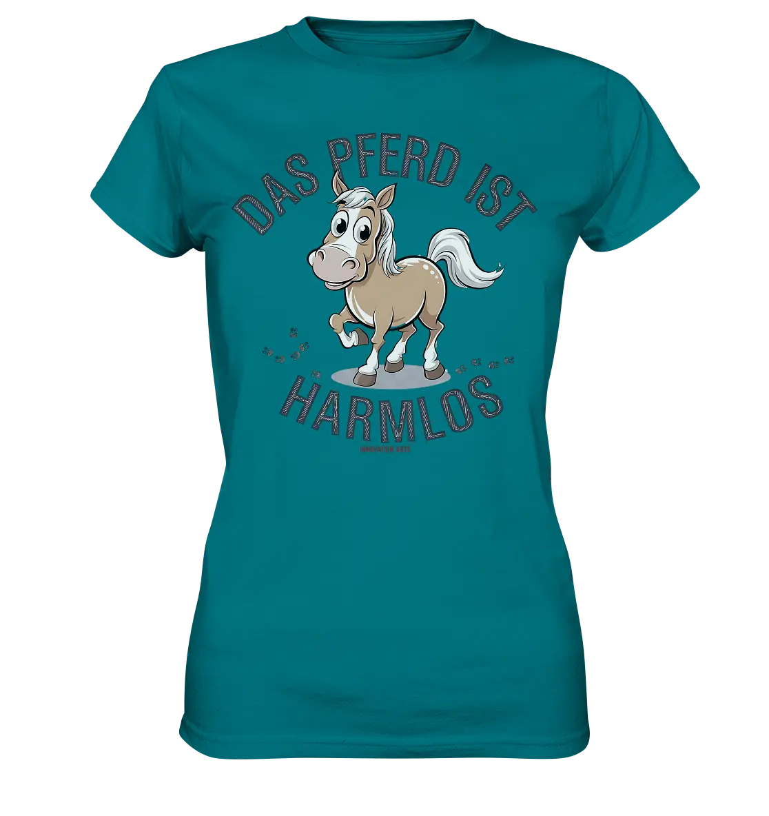 Das Pferd ist harmlos – Humorvolles Cartoon-Design - Ladies Premium Shirt Bright Lights Arts