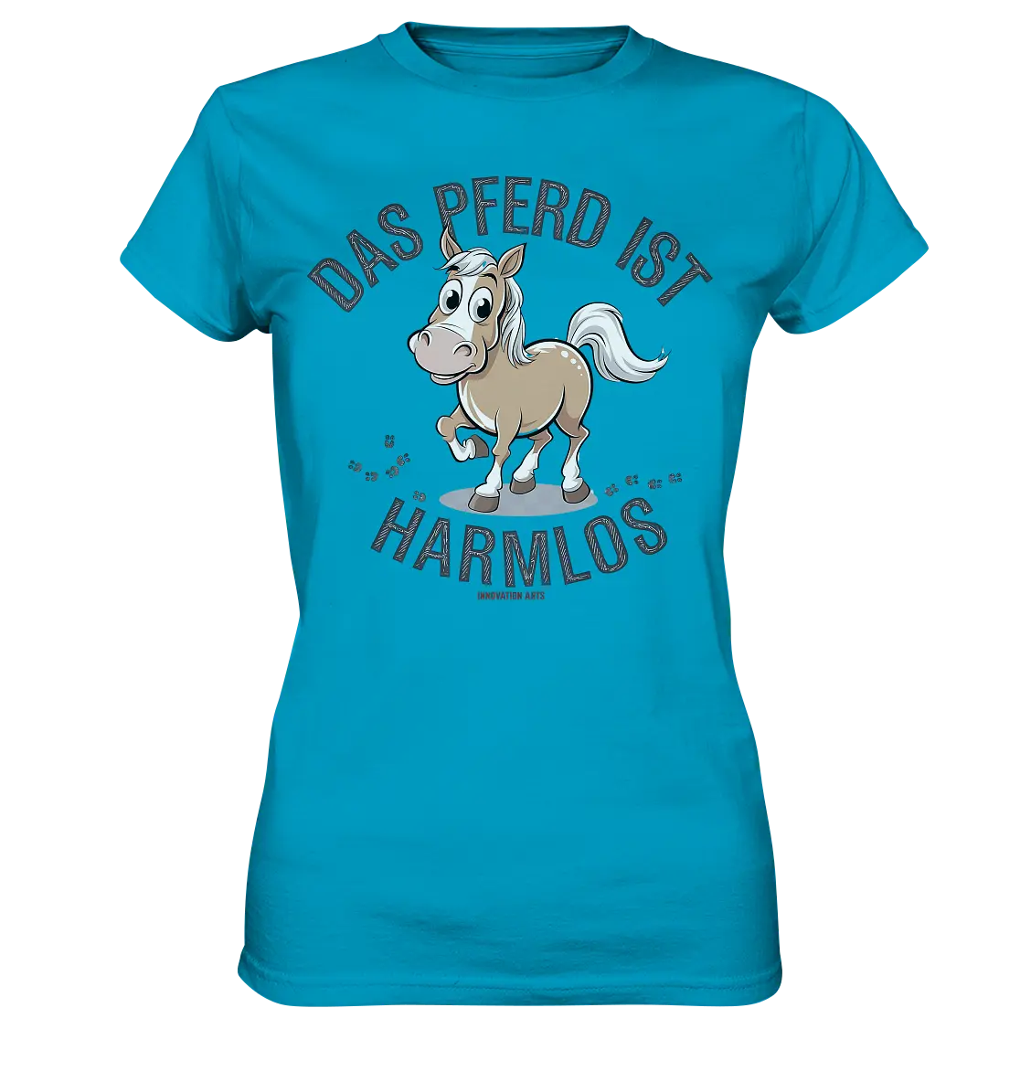 Das Pferd ist harmlos – Humorvolles Cartoon-Design - Ladies Premium Shirt Bright Lights Arts