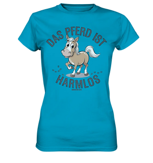 Das Pferd ist harmlos – Humorvolles Cartoon-Design - Ladies Premium Shirt Bright Lights Arts