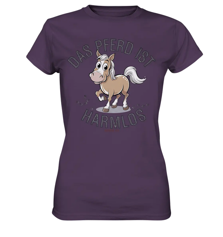 Das Pferd ist harmlos – Humorvolles Cartoon-Design - Ladies Premium Shirt Bright Lights Arts