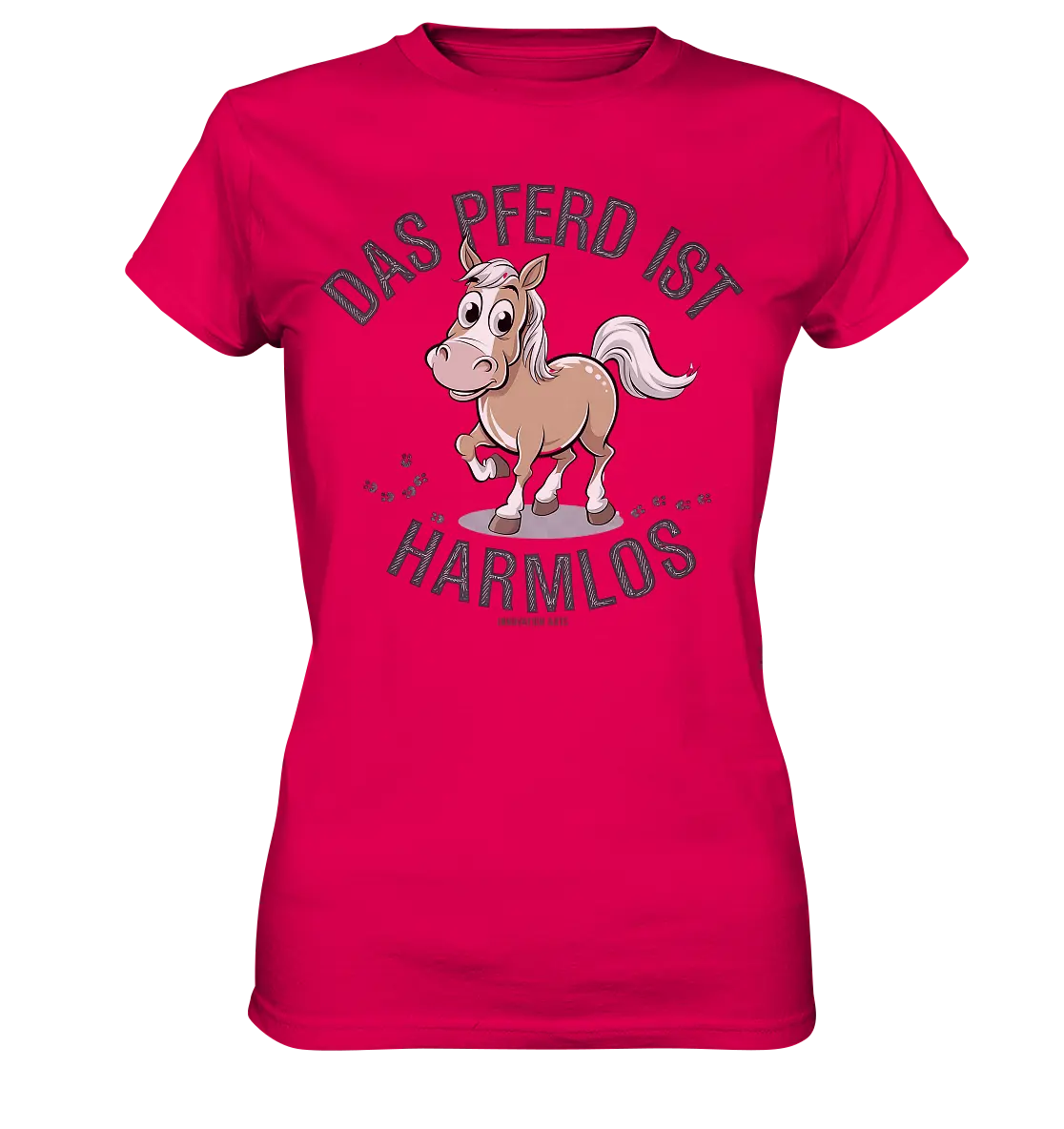 Das Pferd ist harmlos – Humorvolles Cartoon-Design - Ladies Premium Shirt Bright Lights Arts