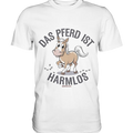 Das Pferd ist harmlos – Humorvolles Cartoon-Design - Premium Shirt Bright Lights Arts