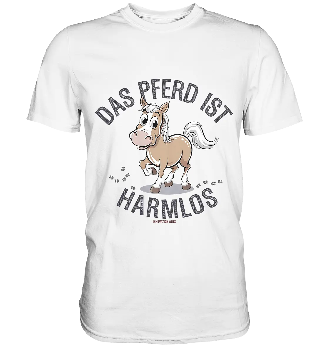 Das Pferd ist harmlos – Humorvolles Cartoon-Design - Premium Shirt Bright Lights Arts