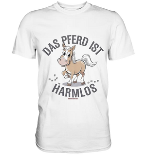 Das Pferd ist harmlos – Humorvolles Cartoon-Design - Premium Shirt Bright Lights Arts