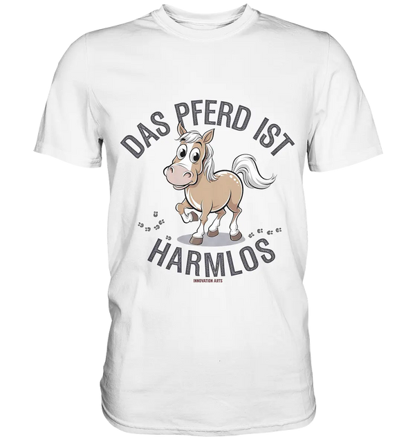 Das Pferd ist harmlos – Humorvolles Cartoon-Design - Premium Shirt Bright Lights Arts