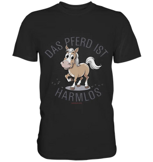 Das Pferd ist harmlos – Humorvolles Cartoon-Design - Premium Shirt Bright Lights Arts