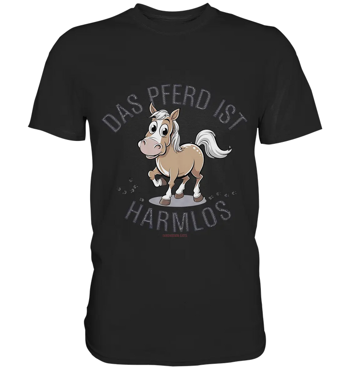 Das Pferd ist harmlos – Humorvolles Cartoon-Design - Premium Shirt Bright Lights Arts