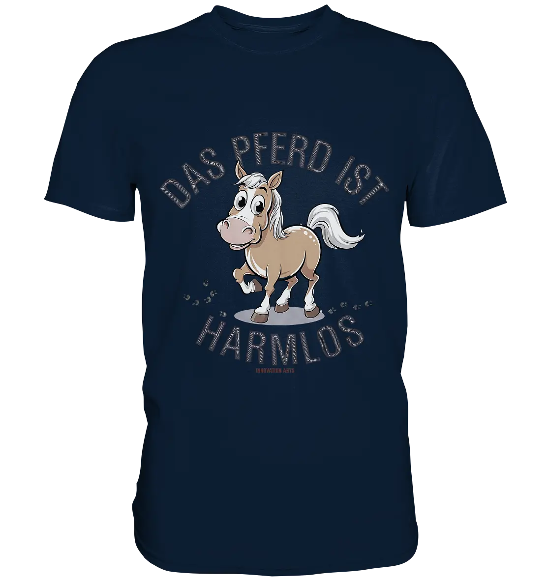 Das Pferd ist harmlos – Humorvolles Cartoon-Design - Premium Shirt Bright Lights Arts
