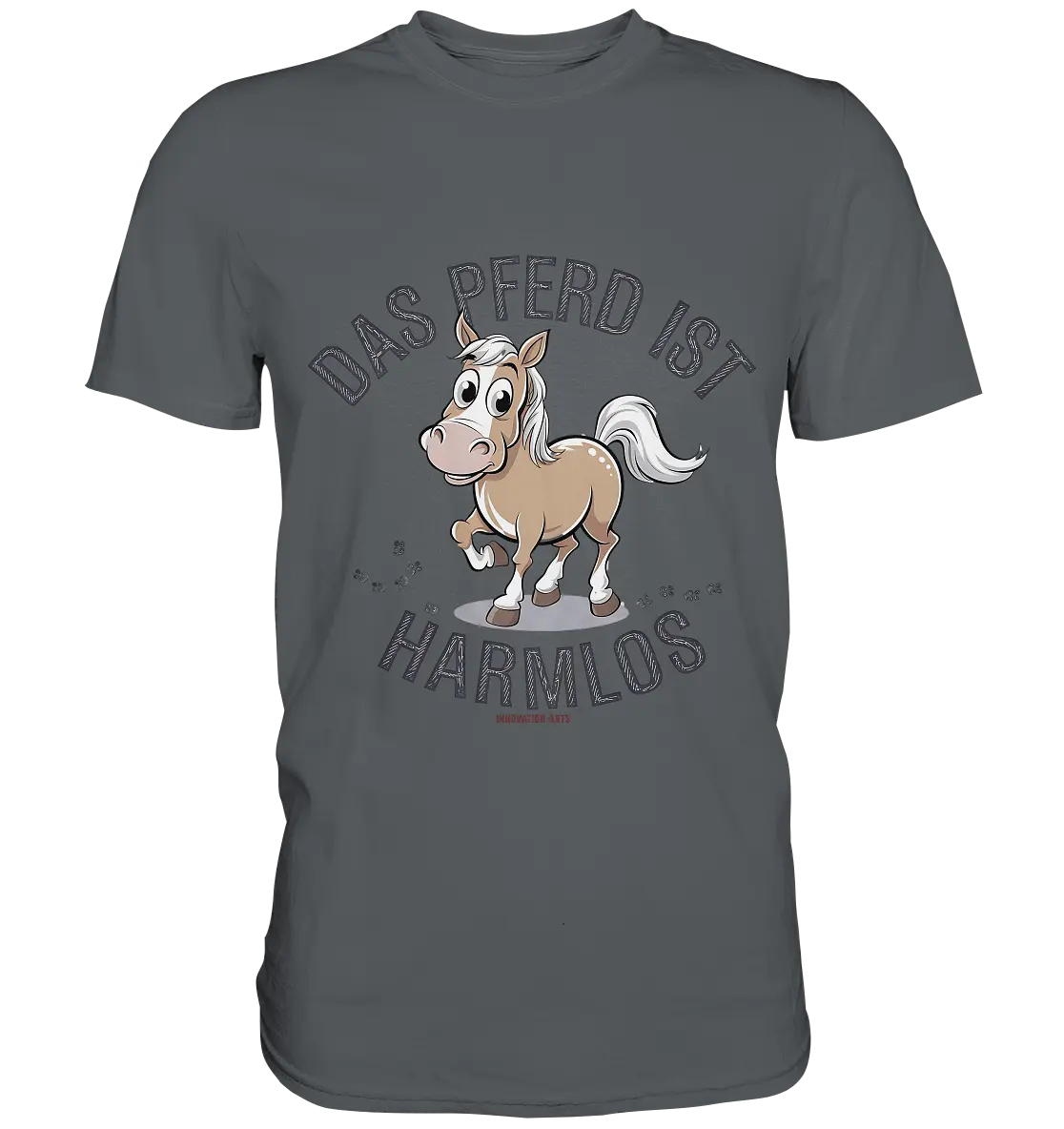 Das Pferd ist harmlos – Humorvolles Cartoon-Design - Premium Shirt Bright Lights Arts