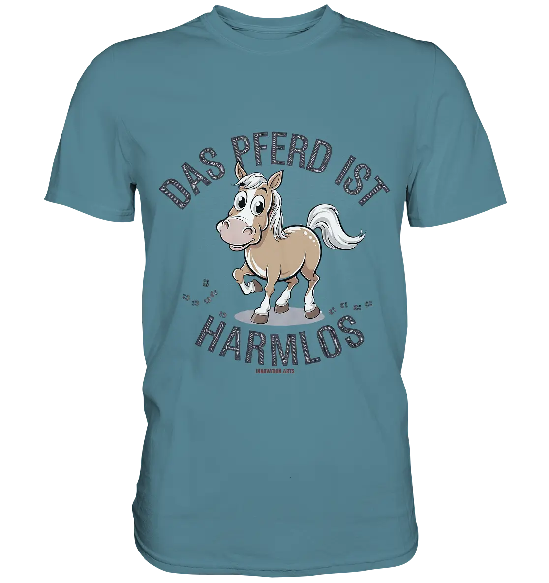 Das Pferd ist harmlos – Humorvolles Cartoon-Design - Premium Shirt Bright Lights Arts