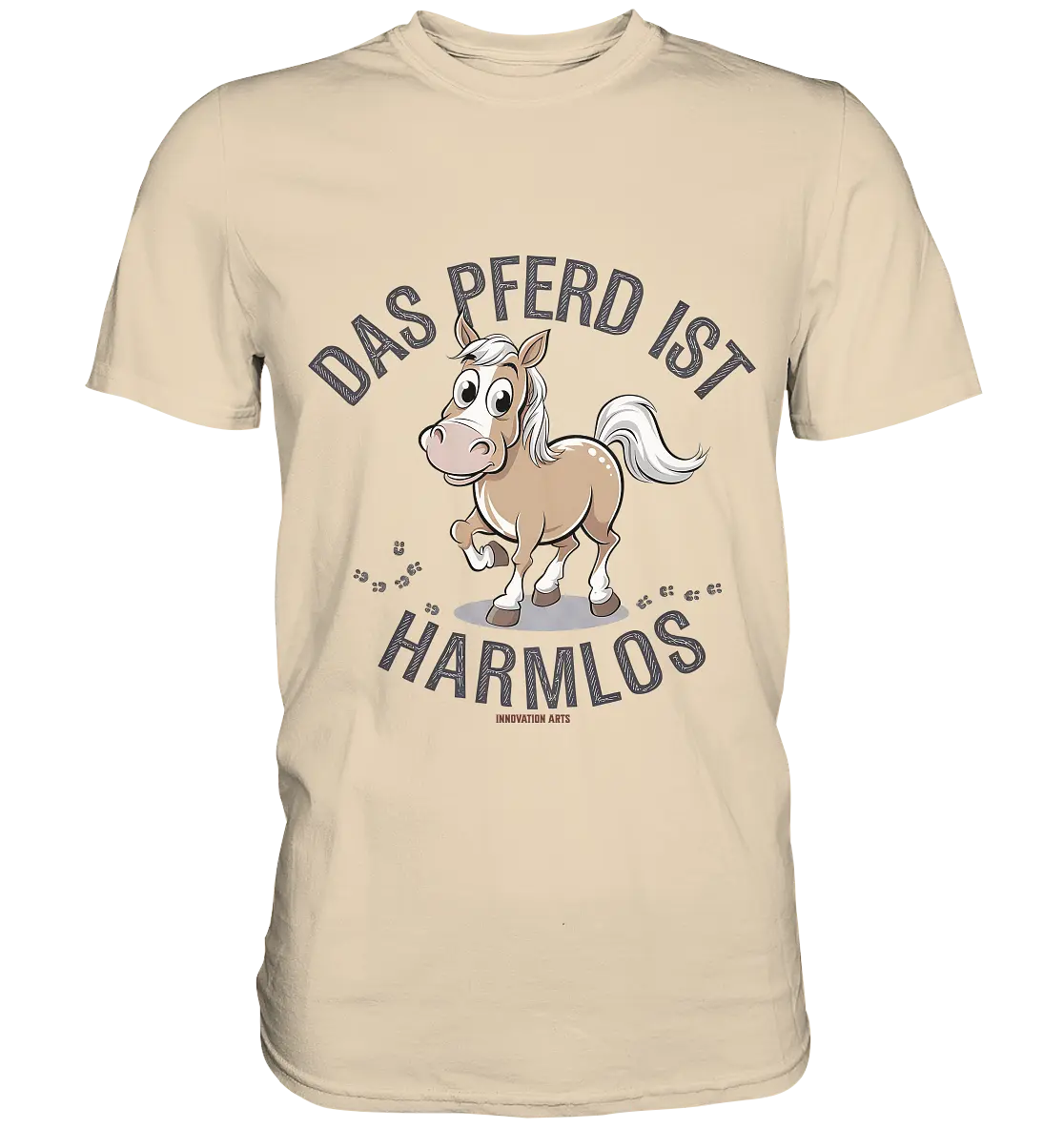 Das Pferd ist harmlos – Humorvolles Cartoon-Design - Premium Shirt Bright Lights Arts