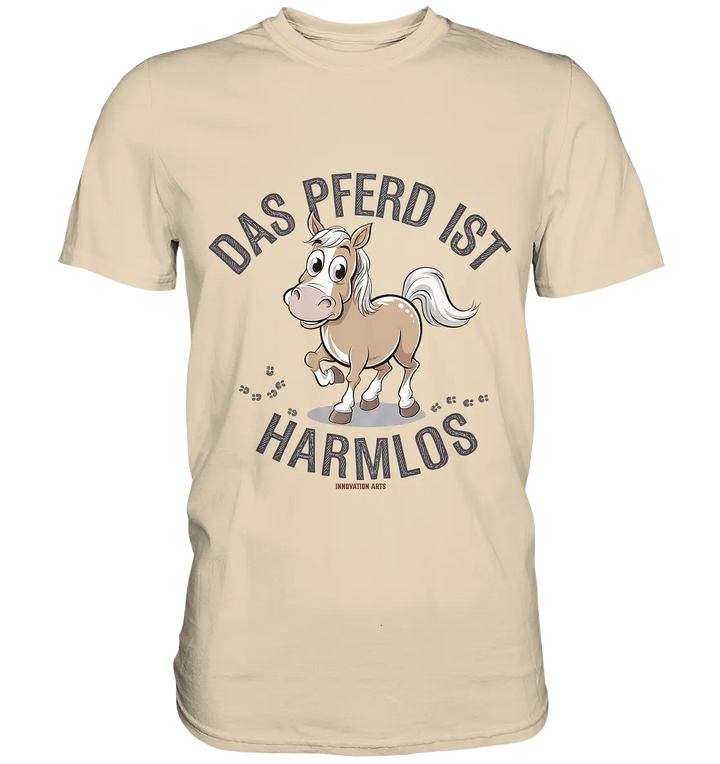 Das Pferd ist harmlos – Humorvolles Cartoon-Design - Premium Shirt Bright Lights Arts