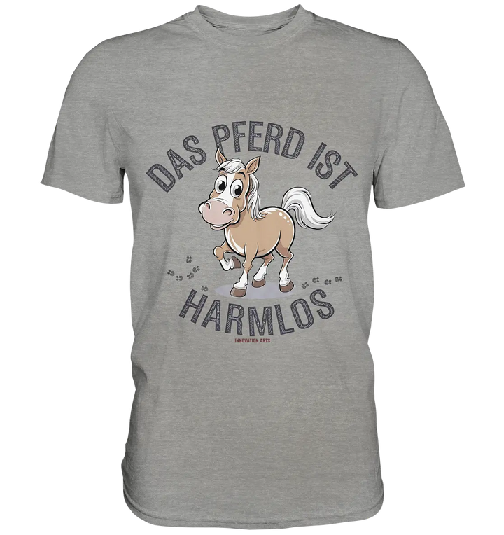 Das Pferd ist harmlos – Humorvolles Cartoon-Design - Premium Shirt Bright Lights Arts