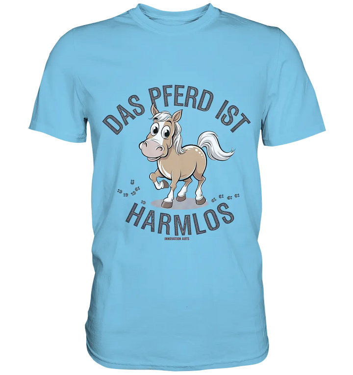 Das Pferd ist harmlos – Humorvolles Cartoon-Design - Premium Shirt Bright Lights Arts