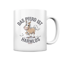 Das Pferd ist harmlos – Humorvolles Cartoon-Design - Tasse glossy Bright Lights Arts