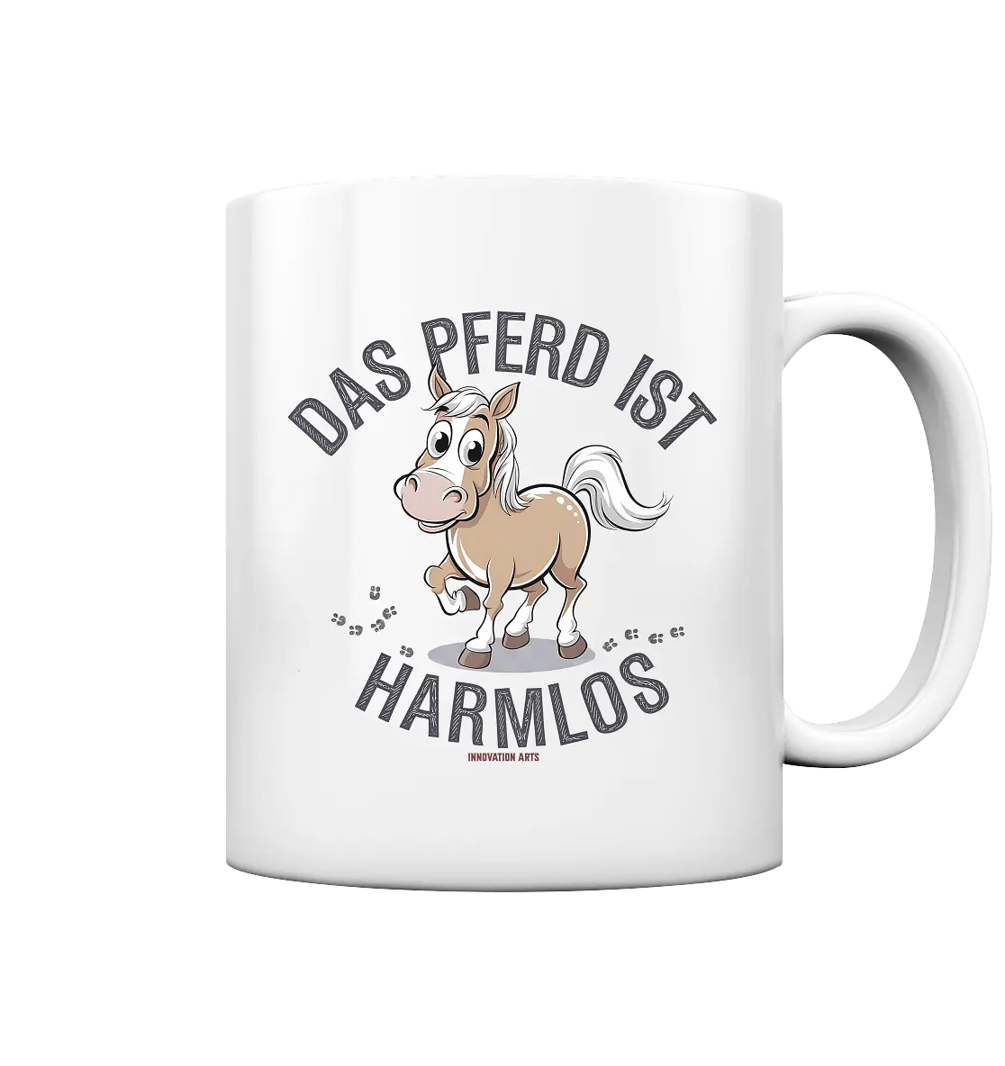 Das Pferd ist harmlos – Humorvolles Cartoon-Design - Tasse glossy Bright Lights Arts