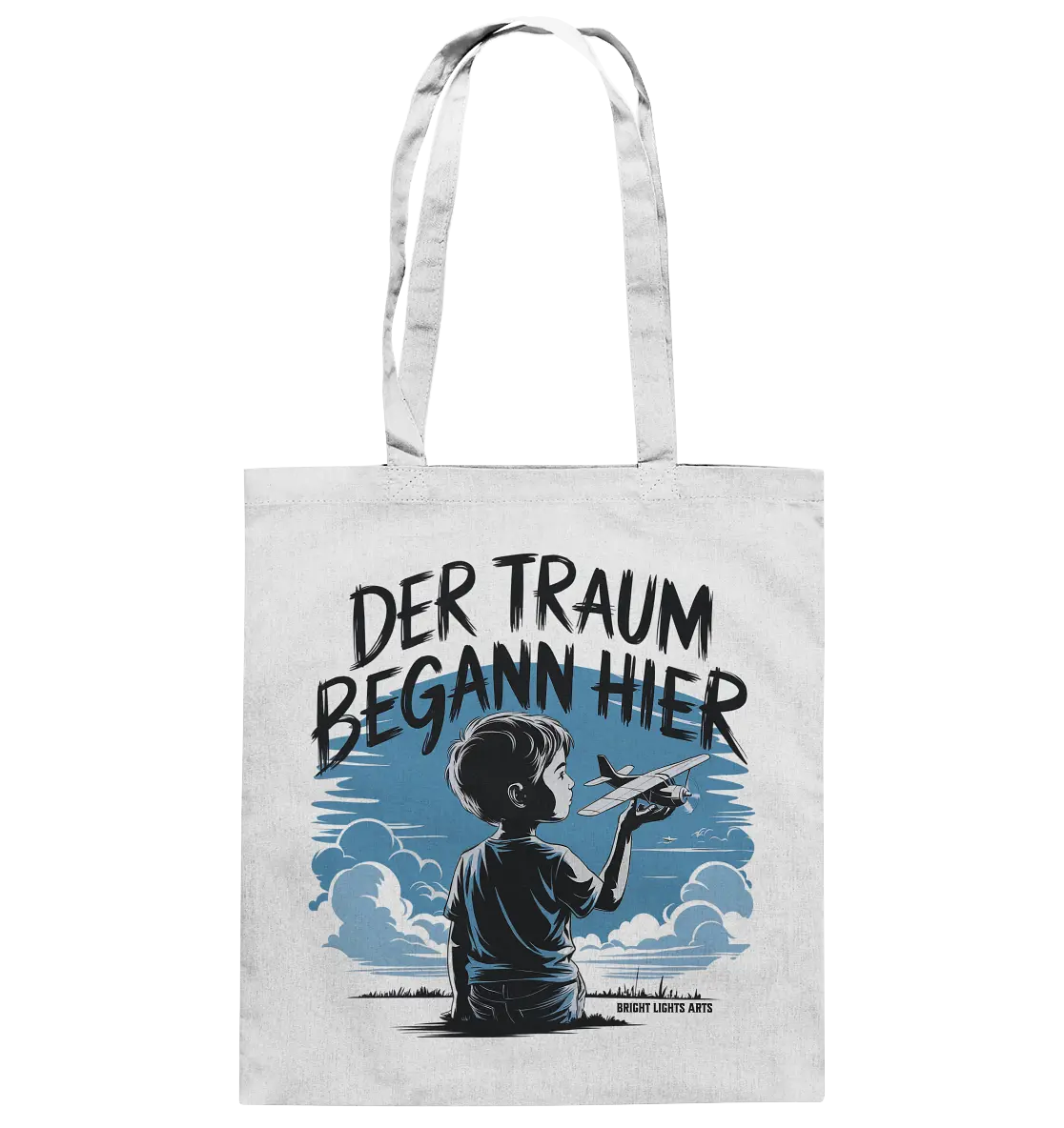 Der Traum begann hier – Inspiration & Kindheitserinnerungen - Baumwolltasche Bright Lights Arts