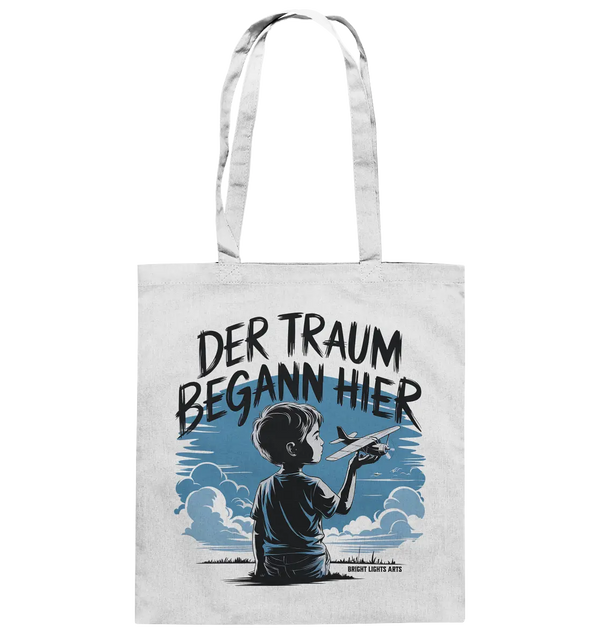 Der Traum begann hier – Inspiration & Kindheitserinnerungen - Baumwolltasche Bright Lights Arts