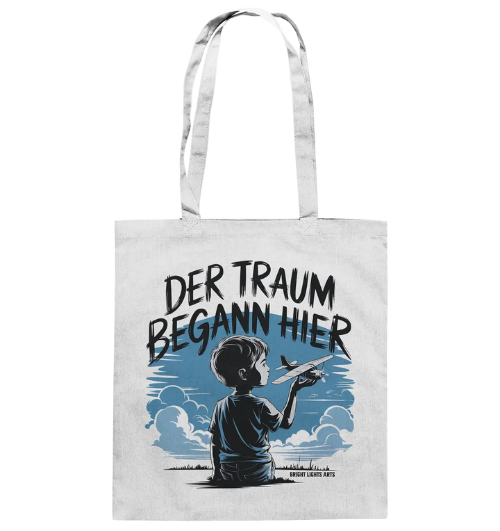 Der Traum begann hier – Inspiration & Kindheitserinnerungen - Baumwolltasche Bright Lights Arts