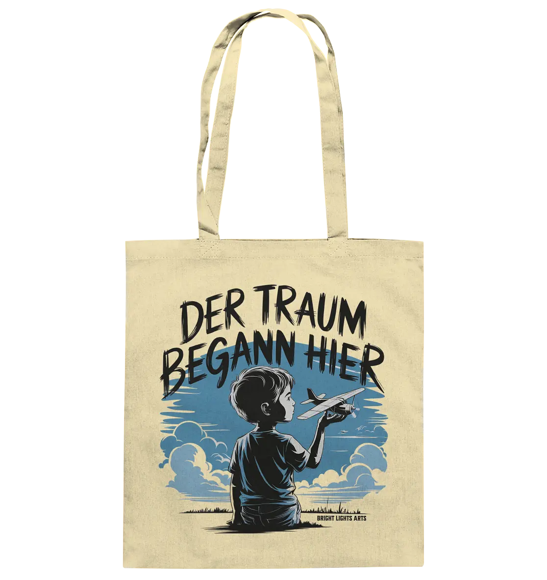 Der Traum begann hier – Inspiration & Kindheitserinnerungen - Baumwolltasche Bright Lights Arts