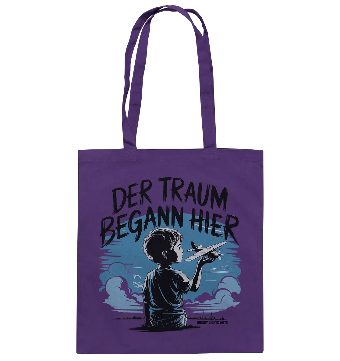 Der Traum begann hier – Inspiration & Kindheitserinnerungen - Baumwolltasche Bright Lights Arts
