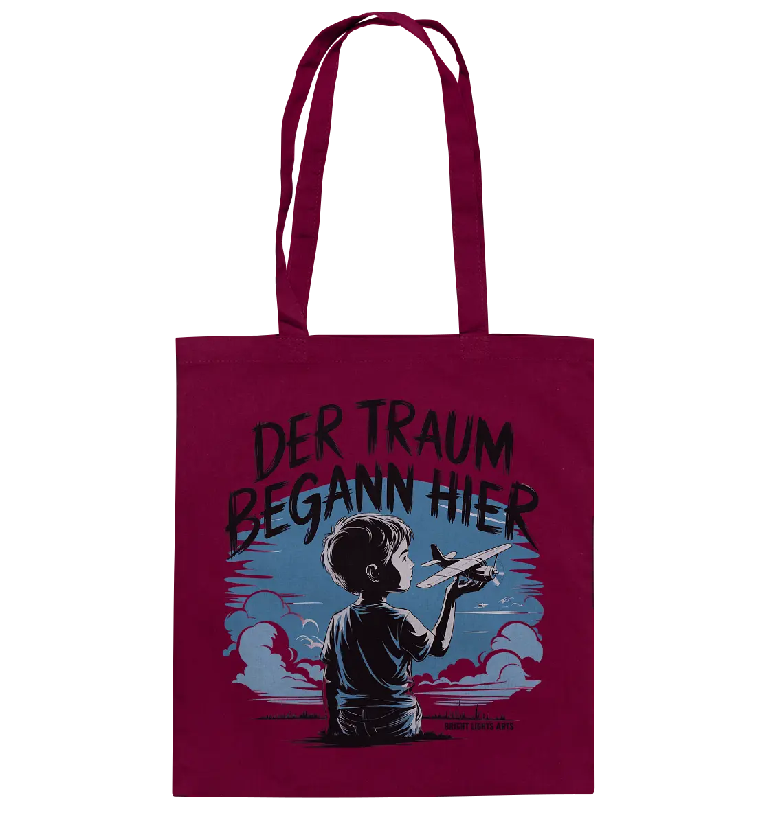 Der Traum begann hier – Inspiration & Kindheitserinnerungen - Baumwolltasche Bright Lights Arts