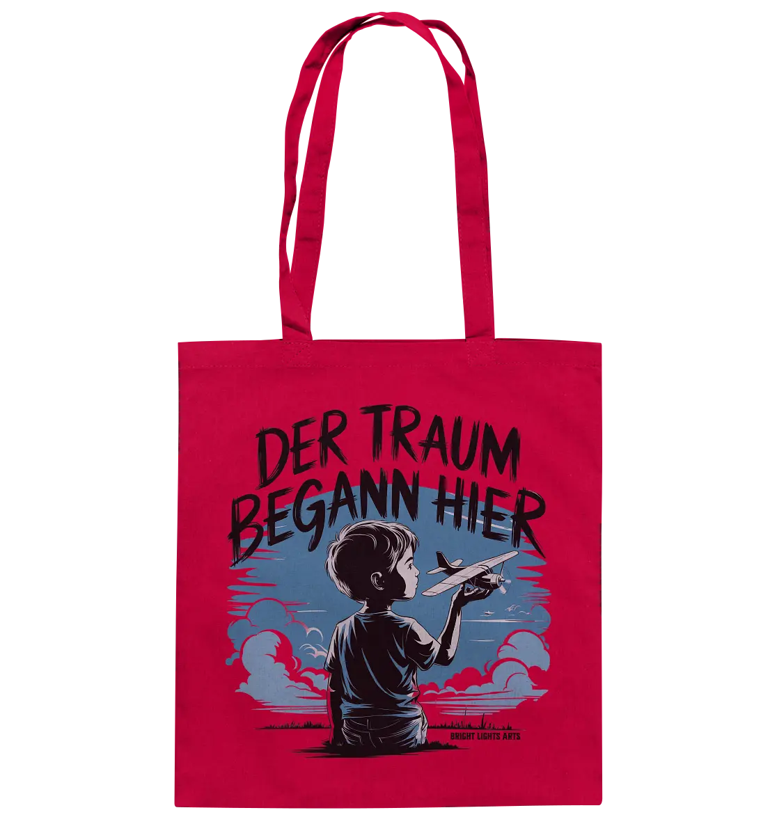 Der Traum begann hier – Inspiration & Kindheitserinnerungen - Baumwolltasche Bright Lights Arts