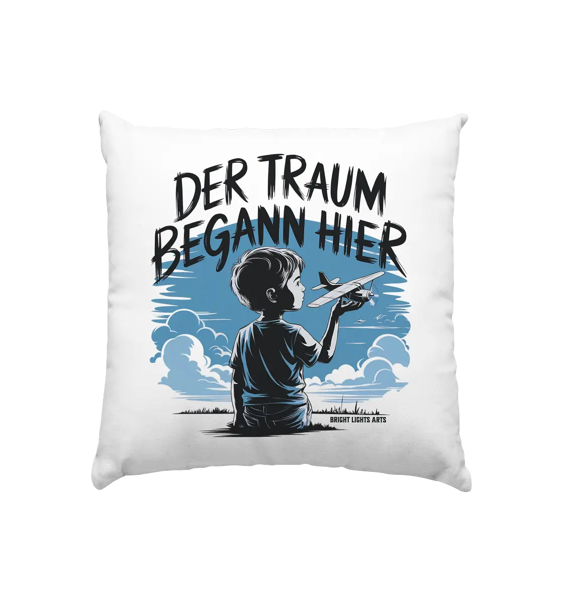 Der Traum begann hier – Inspiration & Kindheitserinnerungen - Kissen 40x40cm Bright Lights Arts